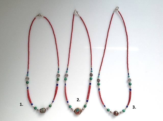 Colliers en turquoise et corail - modle 2